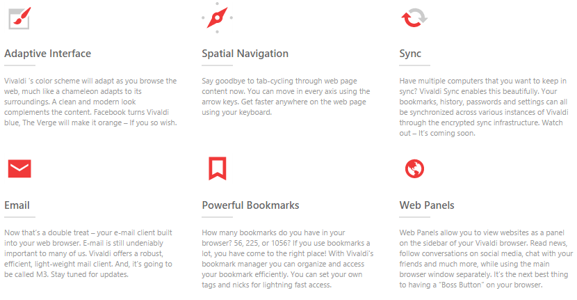 vivaldi browser features
